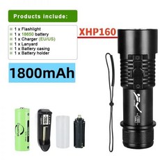 전문 다이빙 손전등 수중 랜턴 스쿠버 방수 램프 LED 고출력 토치 IPX8 5000mAh 10000LM XHP160, 3) 1800mAh  XHP160