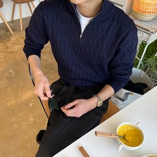 남자반집업니트