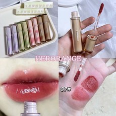 아이스티 미러 립 글레이즈 워터 립 글로스 방수 지속되는 투명 젤리 리퀴드 립스틱 여성 뷰티 메이크업 화장품, 1개, 15 07 HERORANGE