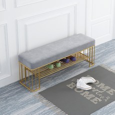 현관벤치의자 골드철제 현관의자 벤치소파, 그레이100