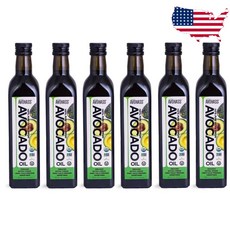 엑스트라버진 아보카도 오일 멕시코 올레인산 500ml 오가닉 냉압착식 차광병 6병 세트, 6개