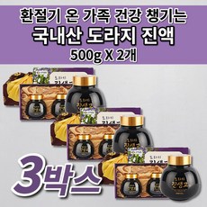 국산 국내산 100& 도라지 배 생강 청 농축액 진액 모과 대추 칡 뿌리 함유 온 가족 건강 음식 액상 차 도라지 진생고 효도 감사 황금 보자기 선물 세트 500g x 2개, 6개