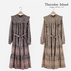 [Thursday Island] 보더 믹스 패턴 롱 원피스(T218MOP265W)