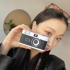  어로어 다회용 입문 토이 필름카메라 플래시카메라 AR001 감성 인스타샷 필름 플레쉬 카메라 옛날 카메라 감성, 기본필름 12컷 2개, 블루 