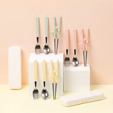 에디슨 2단계 스텐 젓가락 스푼 포크 케이스 세트, 민트 (EC1226), 1개
