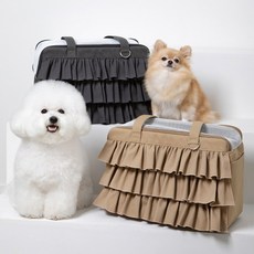 르몽 강아지 고양이 반려동물 이동가방 몽캉몽캉백 M, 베이지