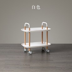 북유럽 이동식 트레이 서빙 트롤리 사이드테이블, 화이트