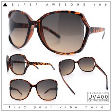 [관부가세포함] Womens Large Exposed Side Lens 버터fly Plastic Sungla