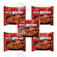 농심 사천짜파게티 137g 5봉 매운짜장 봉지라면 간식, 5개