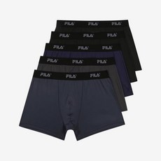 휠라 언더웨어 리니어로고 밴드 남성 드로즈 5팩 FI4DRF1102M BLK