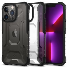 Spigen iPhone13Pro 케이스 충격 흡수 멋쟁이 미군 MIL 규격 취득 TPU 범퍼 2중 구조 내충격 카메라 보호 무선 충전 대응 니트로 포스 ACS03282 (매트 블랙)