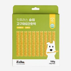 잇츄 강아지 덴탈 껌 잇츄러스 슬림, 2개, 100g, 고구마&단호박 - 잇츄러스