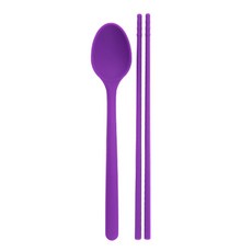 실리콘 수저세트, 1개, 바이올렛