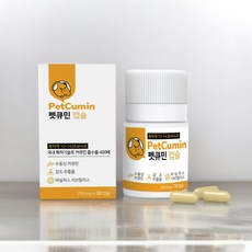 펫큐민캡슐 강아지 고양이 구내염 치주염 잇몸염증 보조 영양제, 1개 - 강아지구강잇몸영양제