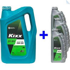 GS칼텍스 킥스 Kixx D1 RV 5W30 6L 1L 합성 디젤 DPF 경유 엔진오일 소형 버스 트럭, 1set, Kixx D1 RV 5W-30 6L_1개+1L_3개