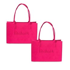 Bdoit 데일리백 답례품 선물 포장 가방 가벼운 부직포 펠트백, 2개, 핫핑크