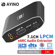 AYINO-eARC 오디오 추출기 192Khz DAC 컨버터 DTS AC3 LPCM HDMI 호환 전용 어댑터 광 동축 3.5mm AUX, 4.AU Adapter - ifizendac3