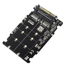 2 in 1 M.2 NVME SATA U2PCB M.2 NVME SSD 키 M 키 B SSD to U.2 SFF-8639 어댑터 PCIE M2 변환기 데스크탑 컴퓨터 부품, 하나, 검정, 한개옵션0