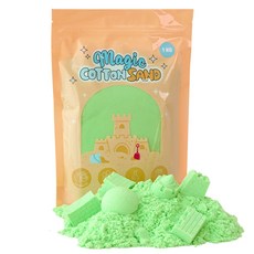 따블리에 매직 코튼 샌드 모래놀이 촉촉한 색모래 8색, 1개, 1kg, 그린 1개, 1kg, 그린