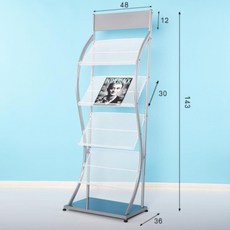 잡지꽂이 기업 수납 잡지수납대 프로모션 자료정리대 전시대 상품 4S상점가 전시회 도서관 골드, T04-평평한상단 45넓이 네트 바 은색 118