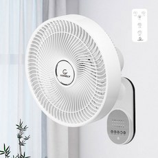 오브제 벽걸이 리모컨 5엽날개 선풍기, 화이트