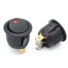 둥근 구리 눈 자동차 변형 2 개 20mm 전원 로커 12V/24V/220v, 빨간, 2개