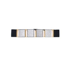 NYFASHION101 여자 사석 네일 블록 골드바 Dresy 스트레치 벨트