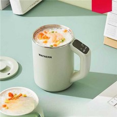 1인용 죽 조리기 미니 쿠킹컵 전기포트, 그린 800ml