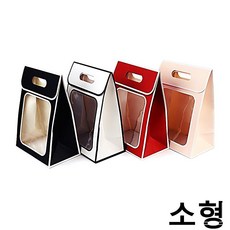 컬러투명창 선물백 선물상자 손잡이형 쇼핑백 컬러 투명창 X10개 소형 WWA03C2F, 화이트, 화이트, 1개