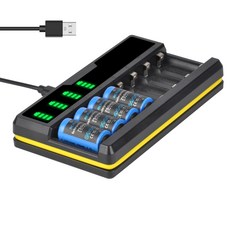 카메라 충전 보조 배터리 호환 3.7V 750mAh 충전식 16340 CR123A 배터리- 8 슬롯 LED USB 충전기 Arlo 무선 카메라- VMC3030 VMK3200 VMS, 1.16battery and charge