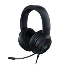 Razer 닭을 먹고 유선 헤드셋 컴퓨터 전화 게임을 Razer의 크라켄 7.1 가상 서라운드 헤드폰 마이크 스테레오 사운드 트랙 밀 e 스포츠 시위에 자사의 비트 잡음 표준 X-USB 버전을 듣고 (275g 경량 설계), 검정