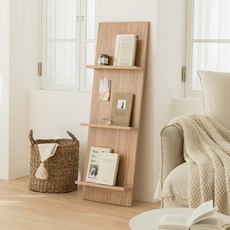 우드레이 매거진랙 3단 스퀘어 북선반, 오크