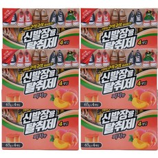 산도깨비 신발장용 탈취제 피치향 65g*4개입 신발장탈취제, 260g, 6개