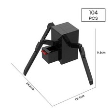 스키비디 토일렛 카메라맨 스피커맨 호환레고 블럭 만들기 쌍뚫어뻥맨 타카맨 신제품 업그레이드, 스파이더 스피커, 1개