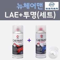 쌍용 뉴체어맨 LAE 클래식블랙 컬러스프레이 + 제투명마감용스프레이 자동차 카 페인트 200ml