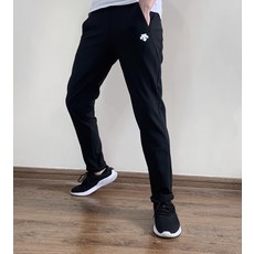 데상트 가을철 동 남자 따뜻하다 편안하다 기모를 입히다 블랙 긴 바지