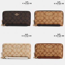 코치 라운드 지퍼 장지갑 시그니처 4452 Long Zip Around Wallet Signature Canvas