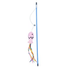 재미있는 고양이 스틱 민트 물고기 애완 동물 인터랙티브 놀이 낚, 5.Pink, A.Length 42cm, 1개