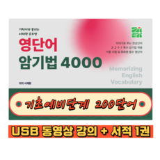 영단어 암기법4000 (200단어 기초(usb동영상 강의+서적), 1개 - 휴대폰장난감