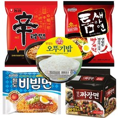 농심 오뚜기밥증정 신라면+팔도비빔면+팔도짜장면+틈새라면 기획세트, 1세트