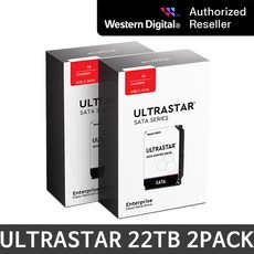 [WD공식인증점] WD ULTRASTAR 울트라스타 HC570 22TB HDD 2PACK SATA3 PMR CMR AS 3년보증 나스용 기업용 HDD - 22tb