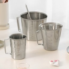 핸들 국산 스텐 계량컵 250ml 500ml 1000ml 눈금 물코 손잡이 비이커