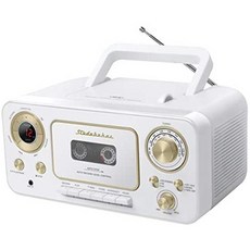 Studebaker SB2135WG 휴대용 CD 플레이어 AM FM 라디오 및 카세트 플레이어 레코더 (화이트 및 골드) P, One Color_White and Gold, One Color, 상세 설명 참조0