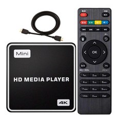 4K 미디어 플레이어 멀티미디어 플레이어 디지털 사이니지 HDMI 메디 플레이어 최대 해상도 40962160p 60fps 풀 HD1080P 사진 동영상 음악 PPT PDF 파일을 TV로 재생 USB 메모리 MicroSD 카드 외장 HDD 대응 케이블 포함