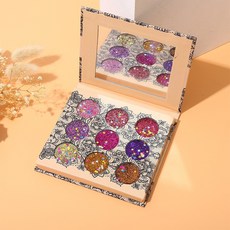 FUGU UP 9색 아이섀도우팔레트 반짝이는 아이섀도 글리터 아이섀도 다이아몬드 스팽글 섀도 팔레트, 1개, 04