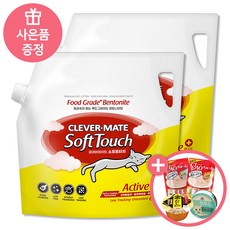 뉴 벤토나이트 고양이모래 소프트터치 액티브 플러스 (AK666) 6kg*2개, 멸치캔_1개