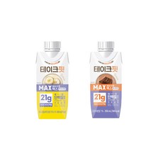 남양 테이크핏 MAX 250ml 바나나맛4+초코맛4/총8개/단백질/식사대용/무배