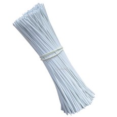 pvc 빵끈 철사 끈 길이 20cm 폭 1.8mm 100p 한묶음, 철끈:흰색