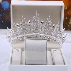 웨딩티아라 신부 결혼 크라운 웨딩드레스 기품 여신 머리장식 세트포장 2020뉴타입 예복 결혼식 바로크 악세사리