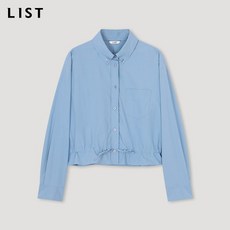[리스트(LIST)] 코튼 스트링 크롭 셔츠_TWWSTN70060_BL